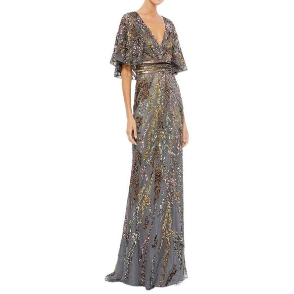 MAC DUGGAL Women’s Sequin Flutter Sleeve Evening Dress in the Size 10 - Picture 7 of 15